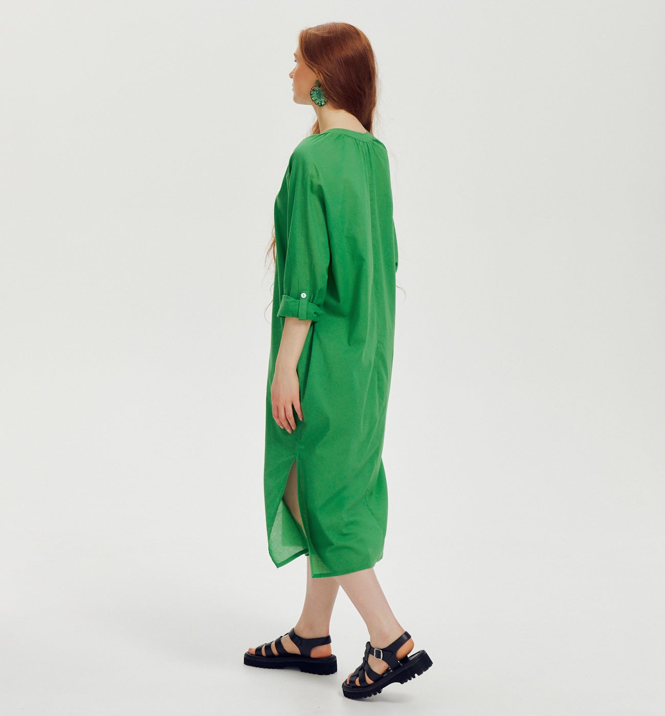 Longue robe-tunique Femme - Vert