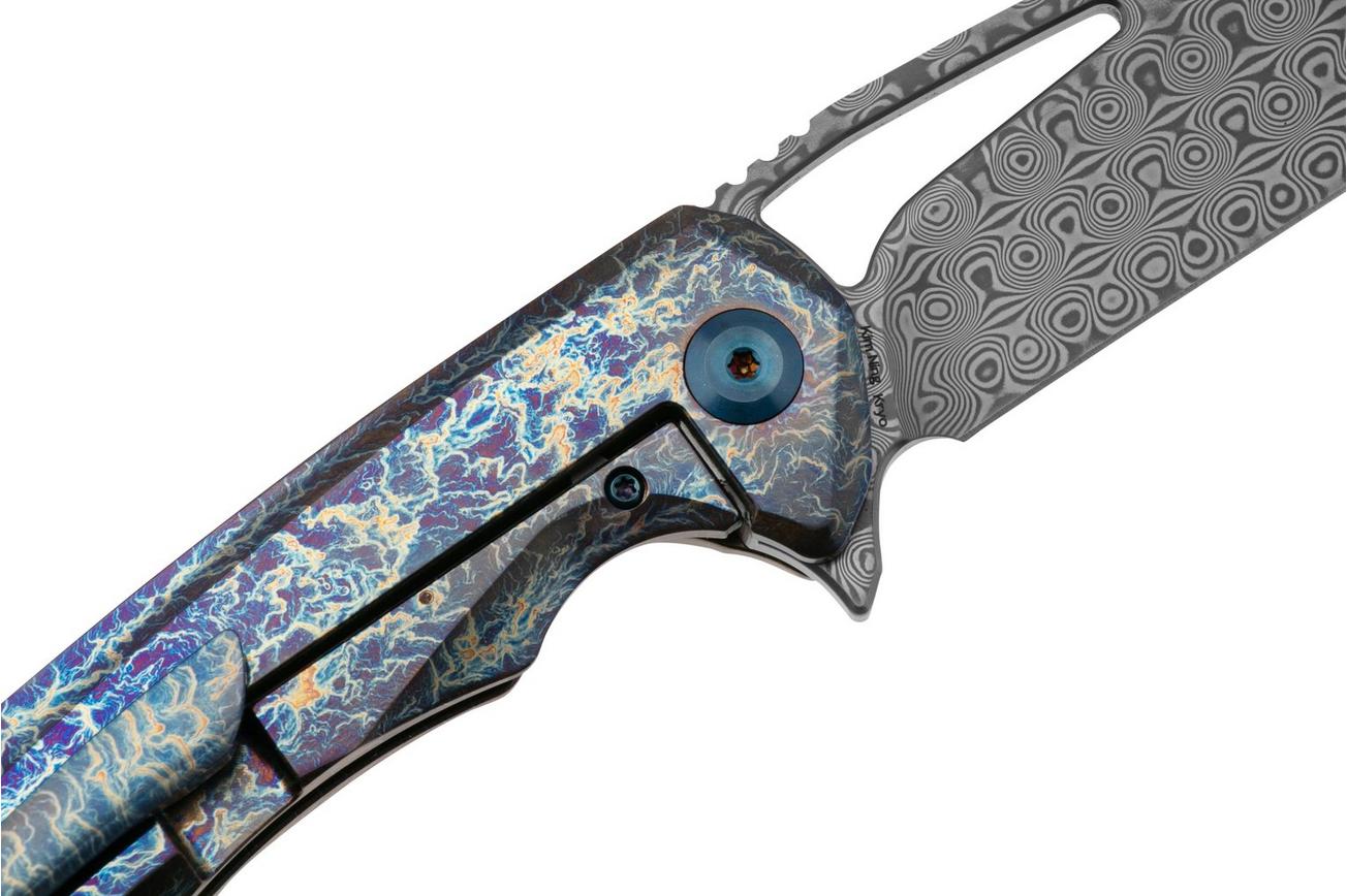 Kansept Kryo K1001A6 Damascus, Lightning Strike Titanium, zakmes, Kim Ning design