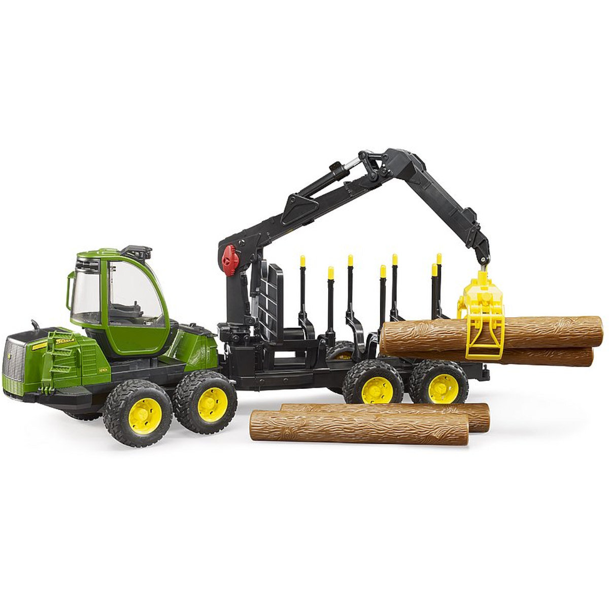 BRUDER Spielwaren GmbH + Co. KG Bruder 02133 John Deere 1210E Rückezug mit 4 Baumstämmen + Holzgreifer