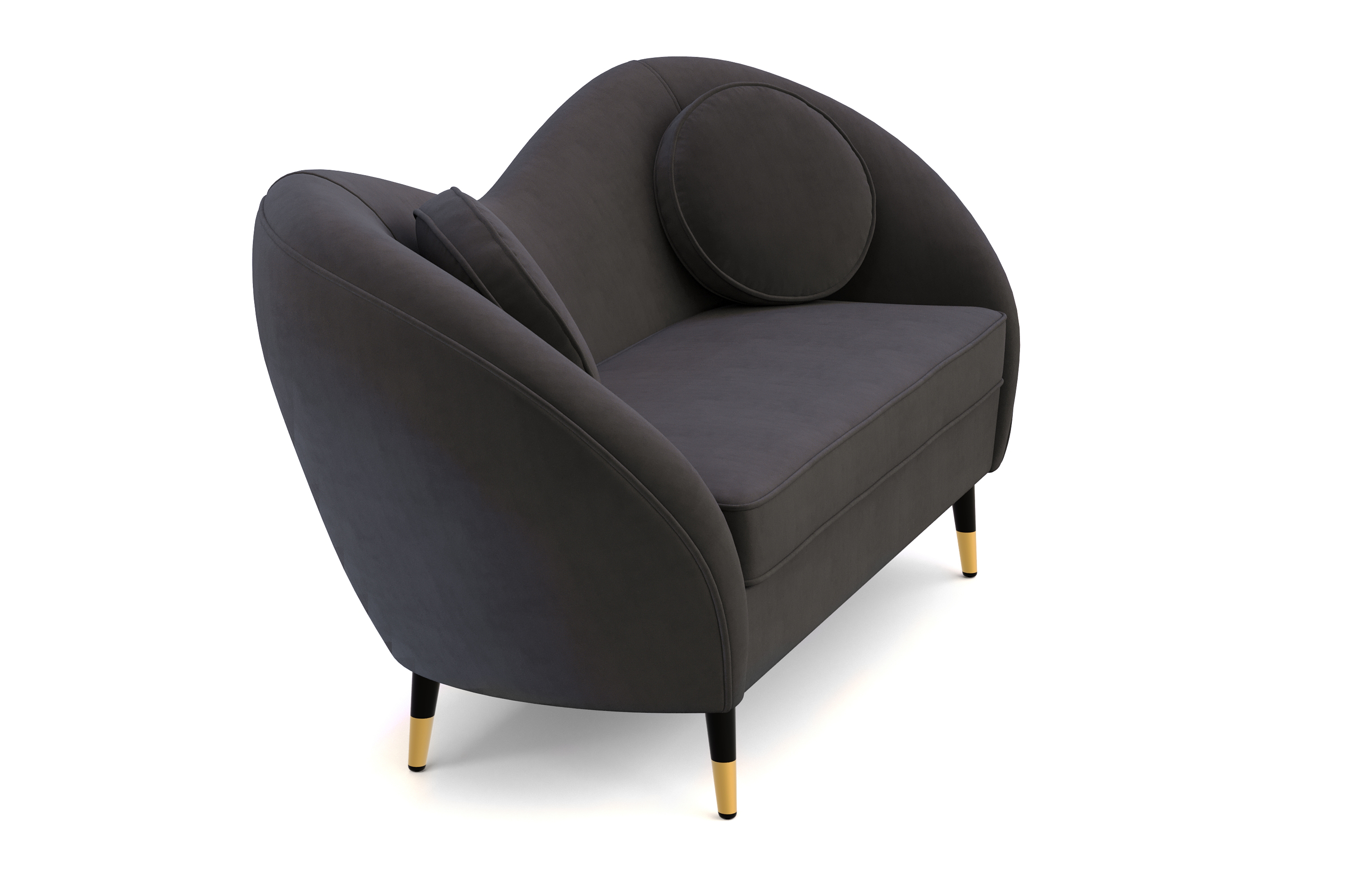 Sofa Samt DAPHNE 2-Sitzer anthrazit