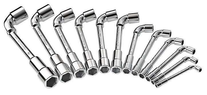 Clé à pipe débouchée forgée Facom 75.J12PB 12 pans x 6 pans métriques ø 20 mm, 12 pièces