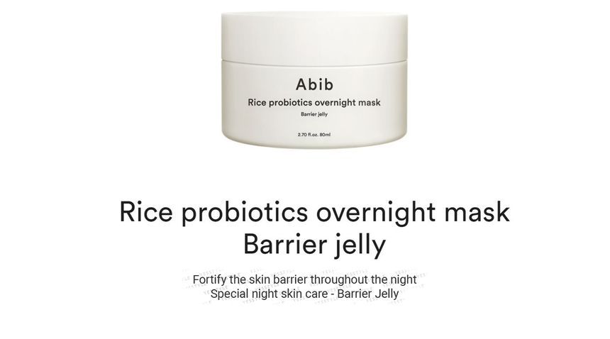 Abib - Rijstprobiotica Nachtmasker Barrièregelei