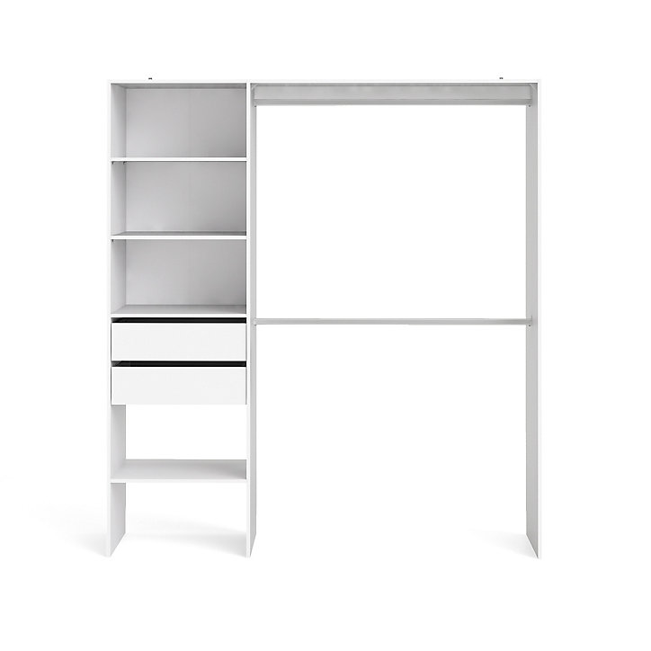 Kit dressing 1 colonne Zodiak coloris blanc L. 180 x P. 45 x H. 200 cm