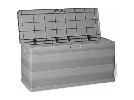 Boîte de rangement de jardin gris 117x45x56 cm