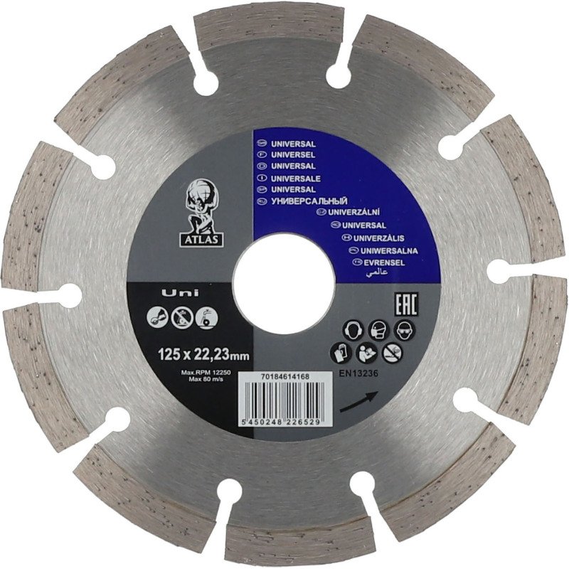 Disque diamant Norton multi-matériaux Ø 125 x 22,23 mm - Nombre de segment 10