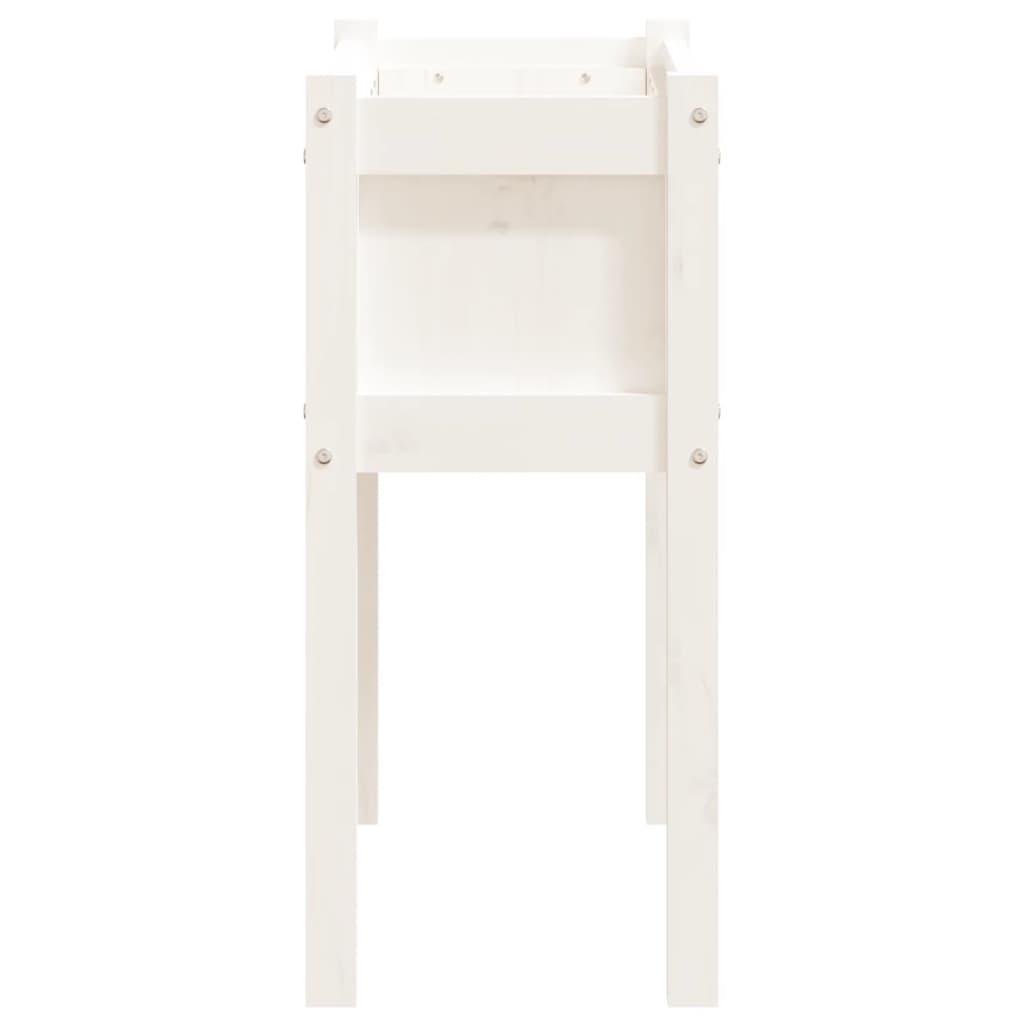 Jardinières avec pieds blanc 70x31x70 cm bois de pin massif
