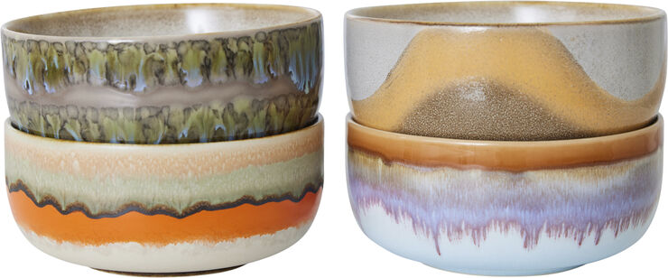 HK Living 70s ceramics dessert bowls reef Multi