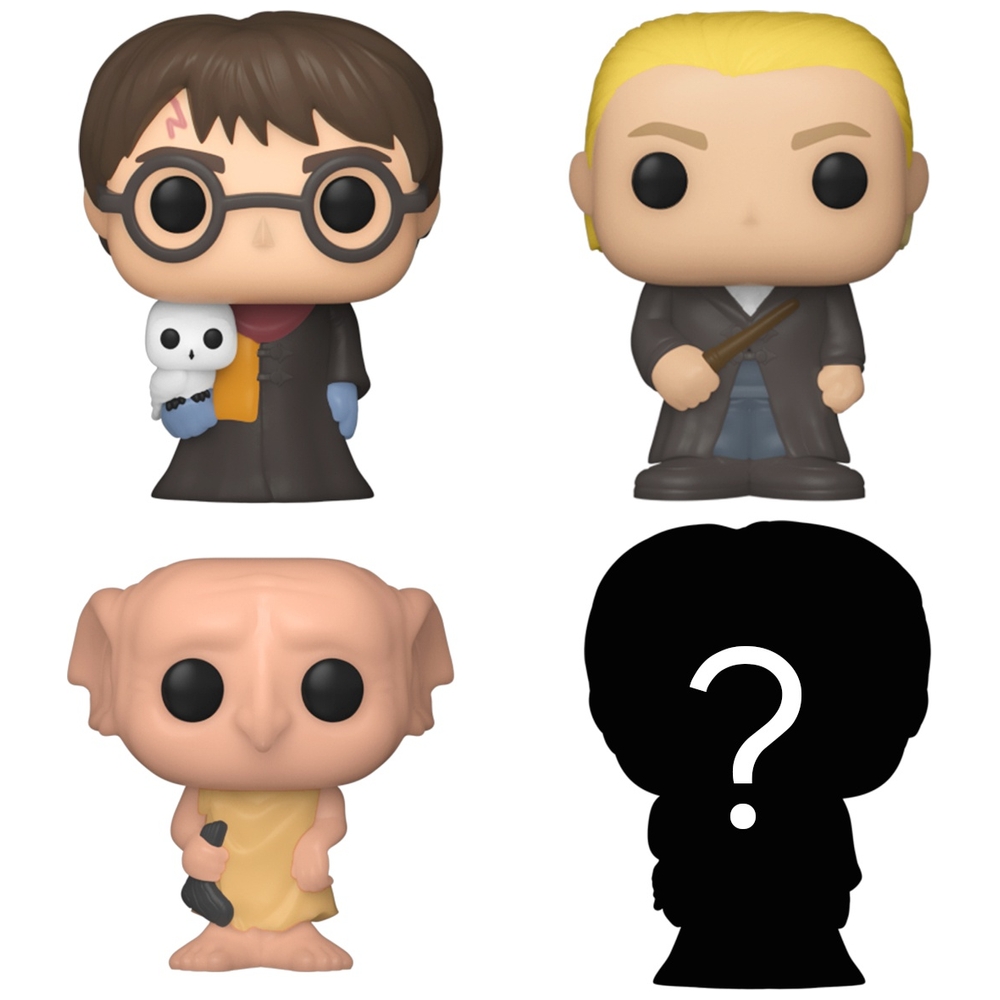 POP! Vinyl: Bitty POP: Harry Potter – Harry im Umhang mit Schal, 4er-Pack