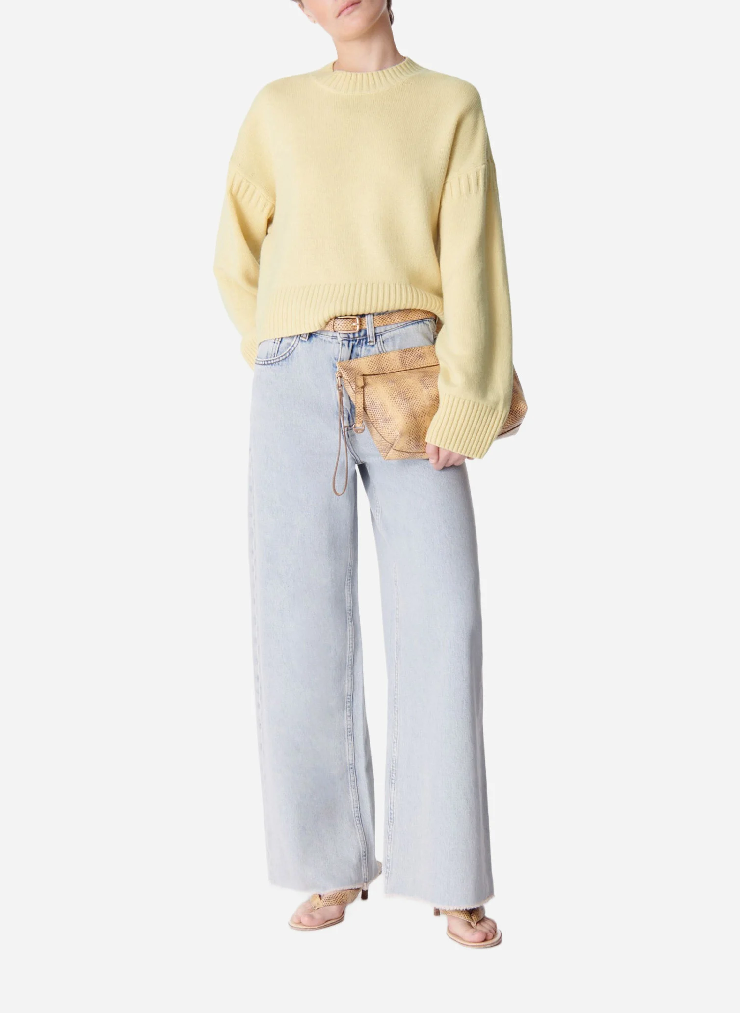 ESTHER - Pull court en laine et yack | Jaune