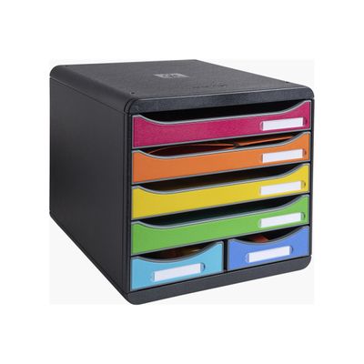 Exacompta Iderama - Module de classement 6 tiroirs - arlequin, black housing