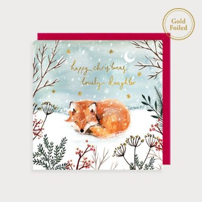 Happy Christmas Lovely Daughter Fox Card