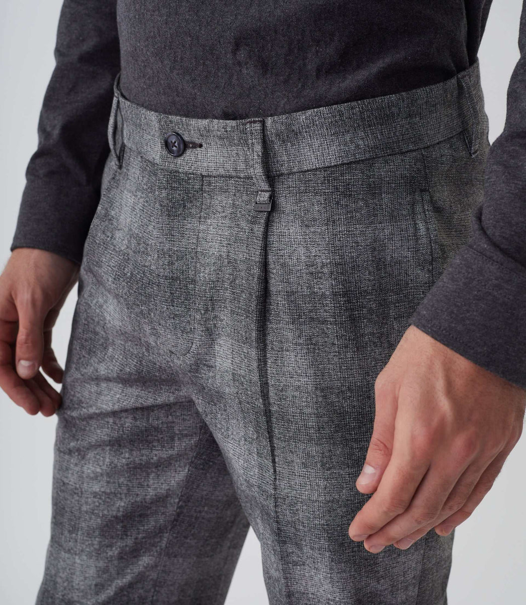 Pantalon de ville en laine gris clair 