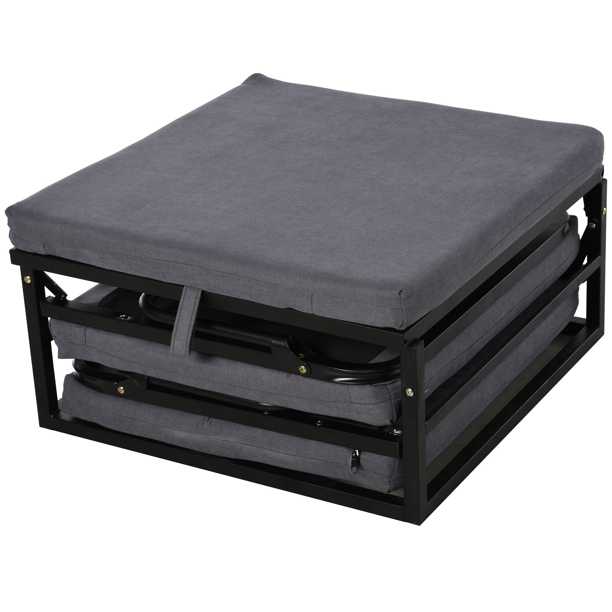HOMCOM 2-in-1 Schlafsofa auch als Hocker grau 192 x 68 x 37 cm (LxBxH)
