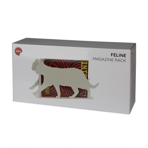Balvi, porta-revistas com estampa de felino branco