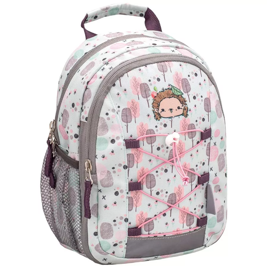 Belmil Kindergartenrucksack Mini Kiddy Kindergartenrucksack für 1-3 Jährige Kinder mit Brustgurt Woodland Hegdehog