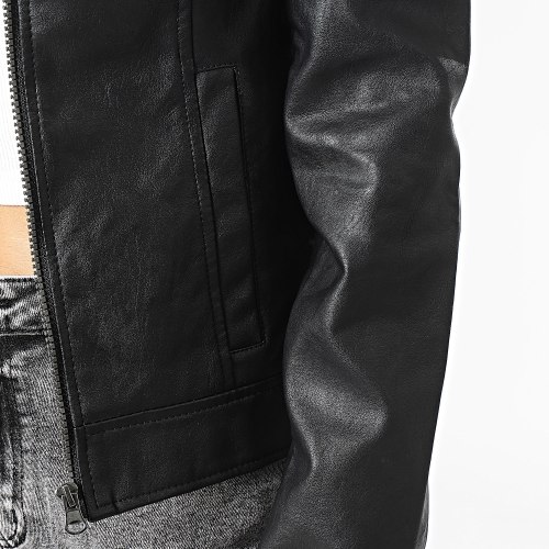 Veste Biker Femme Emily Faux Leather Noir