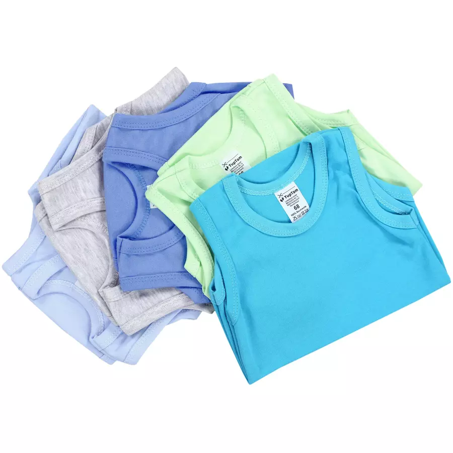TupTam Baby Jungen Achselbody 5er Pack blaugrün