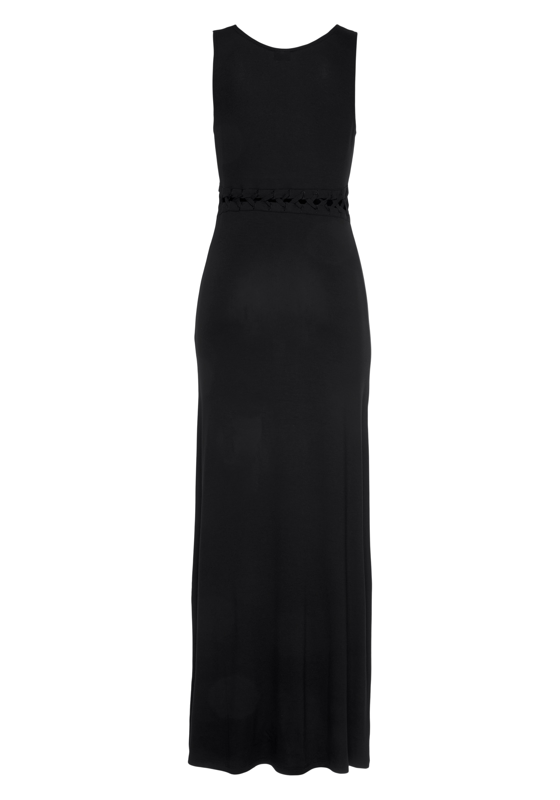 LASCANA Maxikleid mit Schnürungsdetail in der Taille, Sommerkleid, Strandkleid