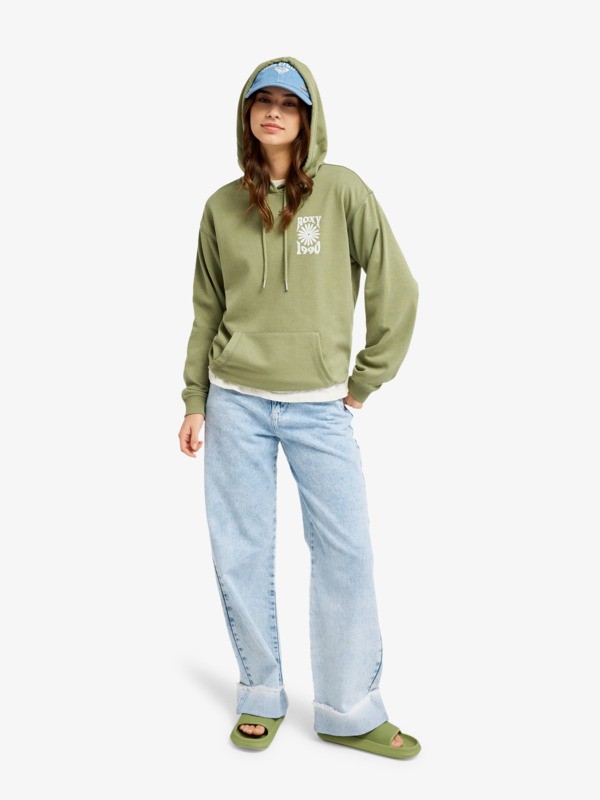 Surf Stoked Terry Vint Sweat à capuche Vert Femme