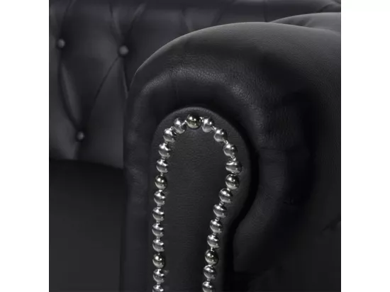 Canapé Chesterfield à 2 places et à 3 places noir