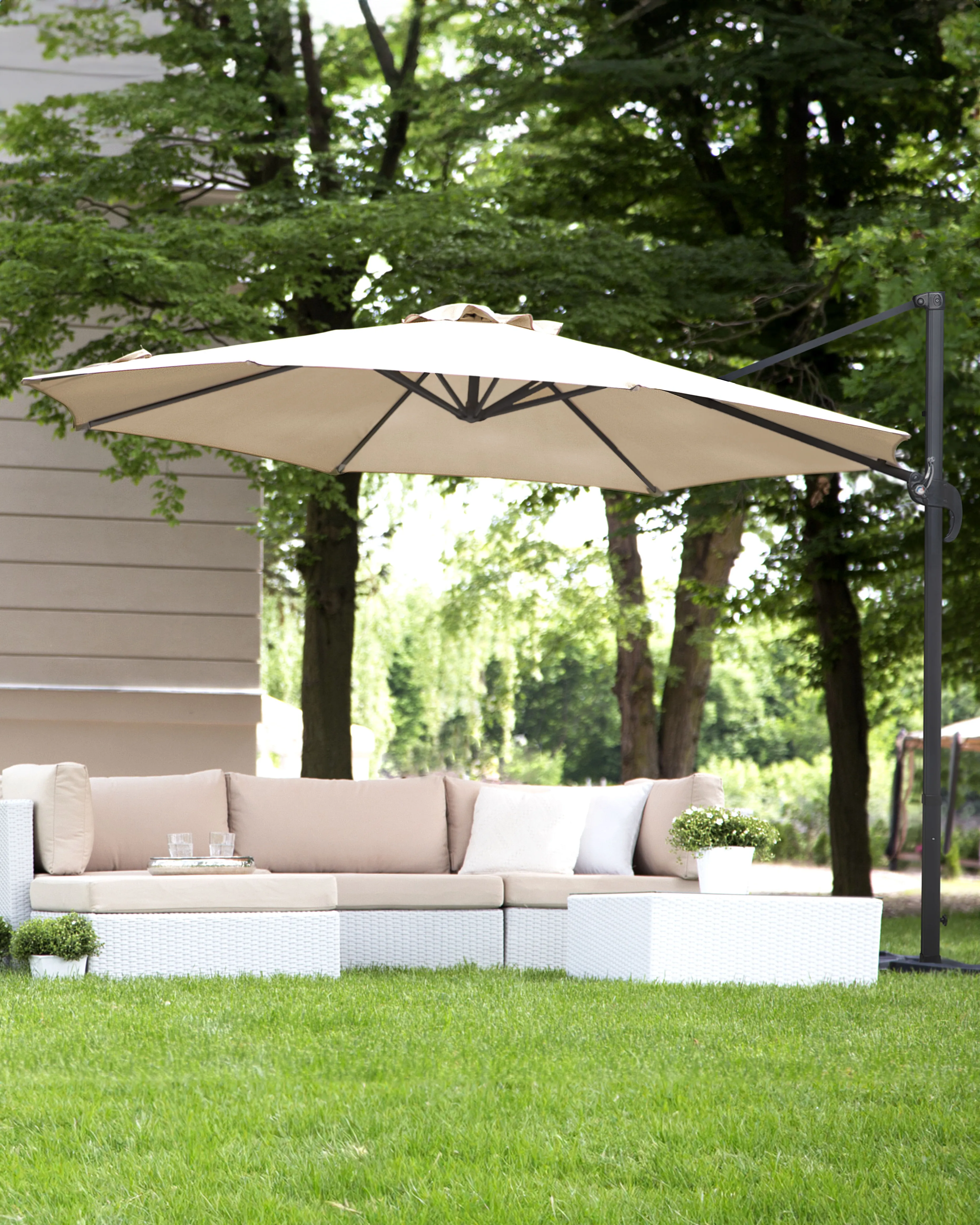 Zweefparasol 300 cm SAVONA Lichtbeige