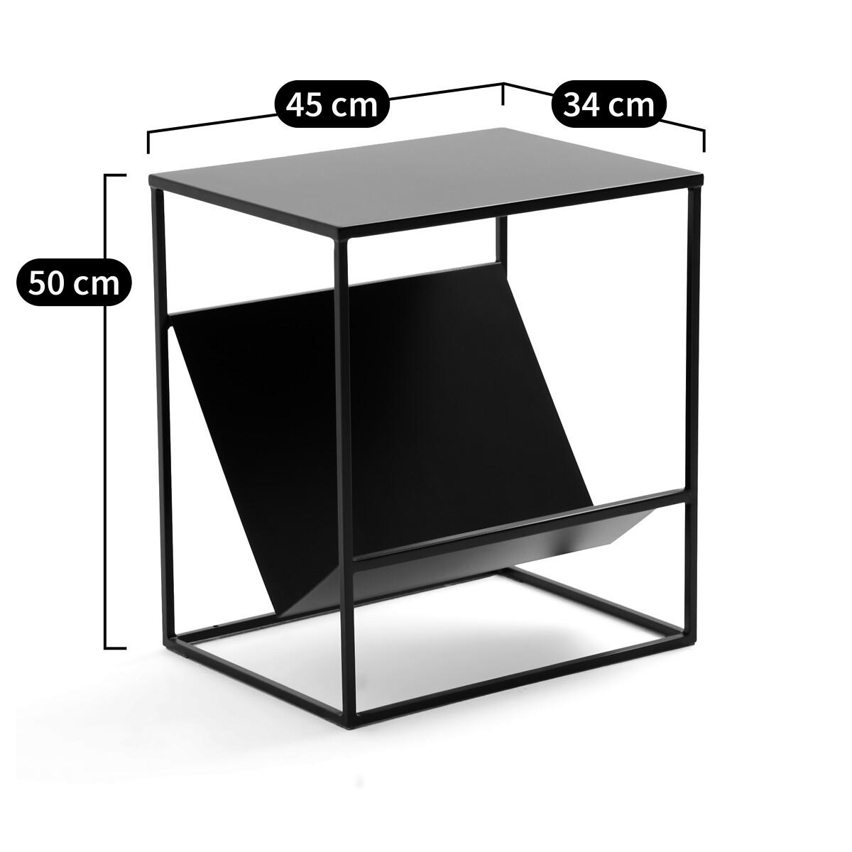 LA REDOUTE INTERIEURS<br>Mesa de apoio/porta-revistas, aço, Miva