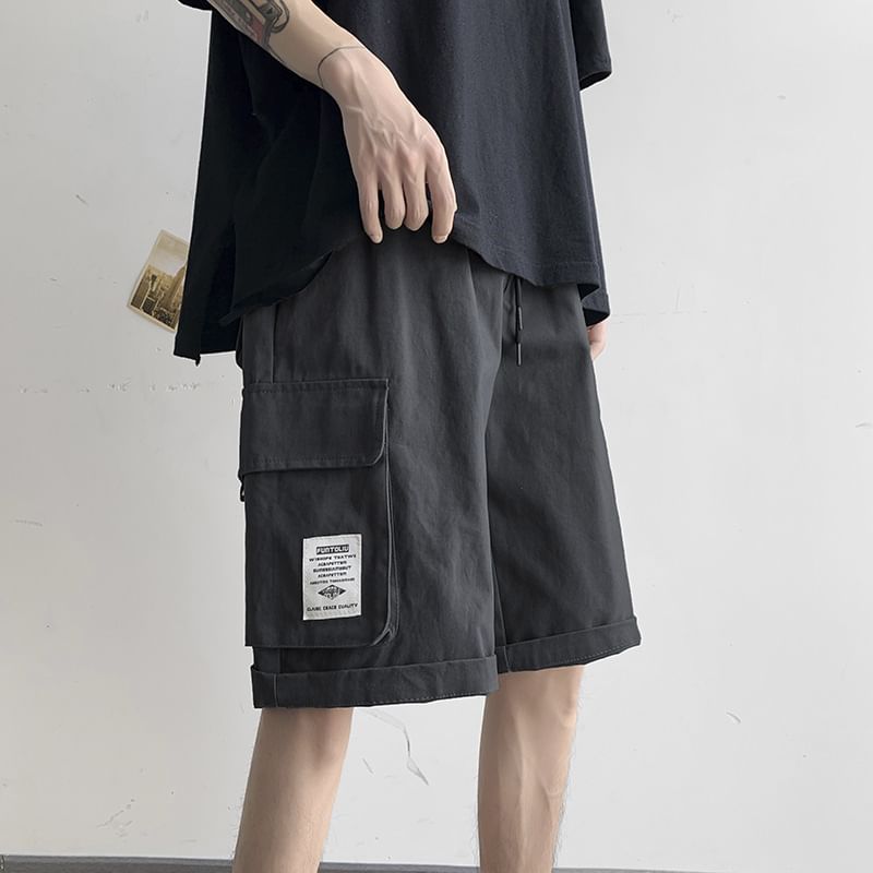 Nikoflin - Cargoshorts met applicatie en middelhoge taille