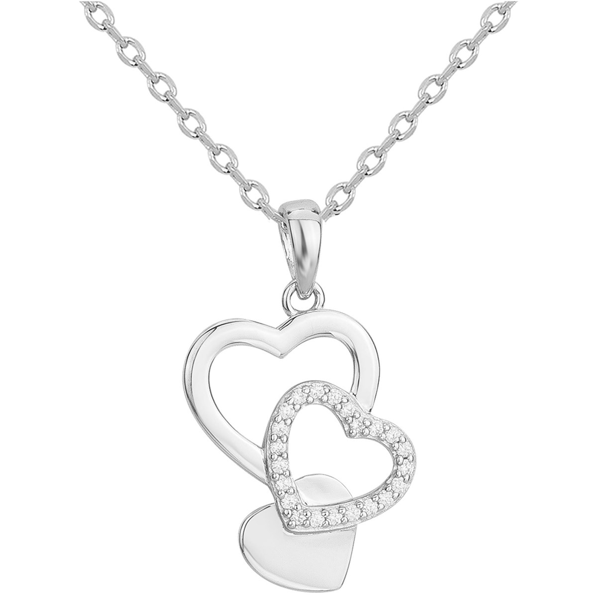Collier en Argent avec oxyde de zirconium blanc