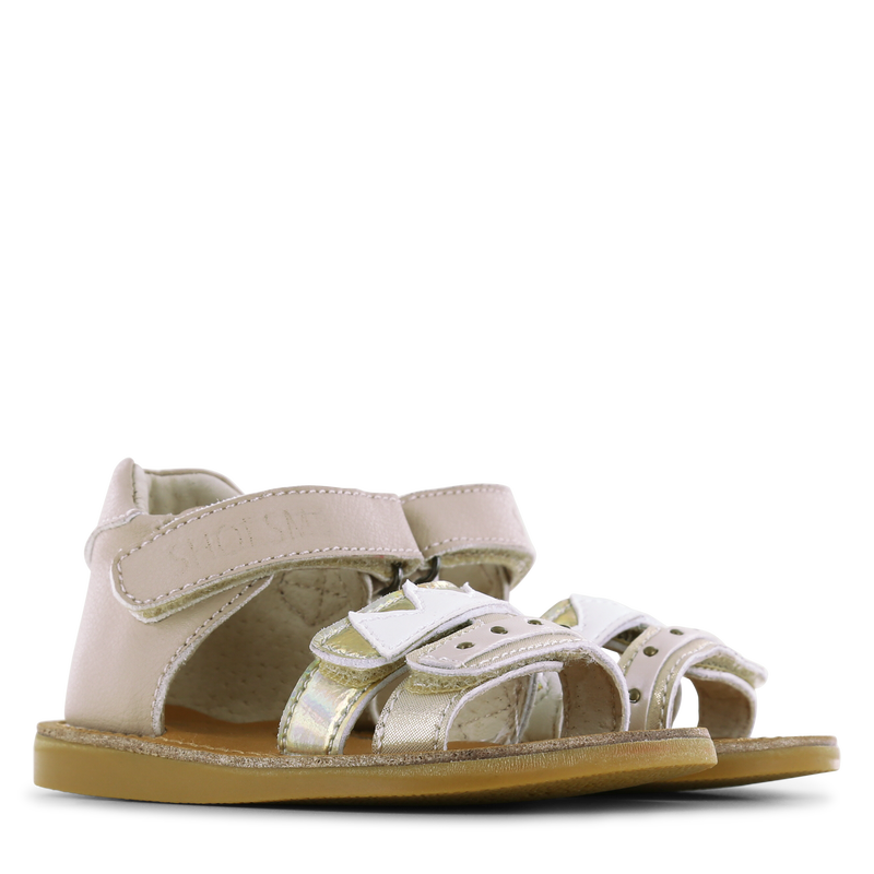 Shoesme taupe sandaal Metallic, Microfiber leer | Meisjes schoenen