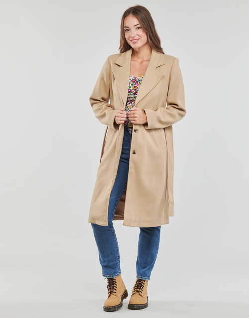 Vila - VIPOKO LONG BELT COAT - Beige