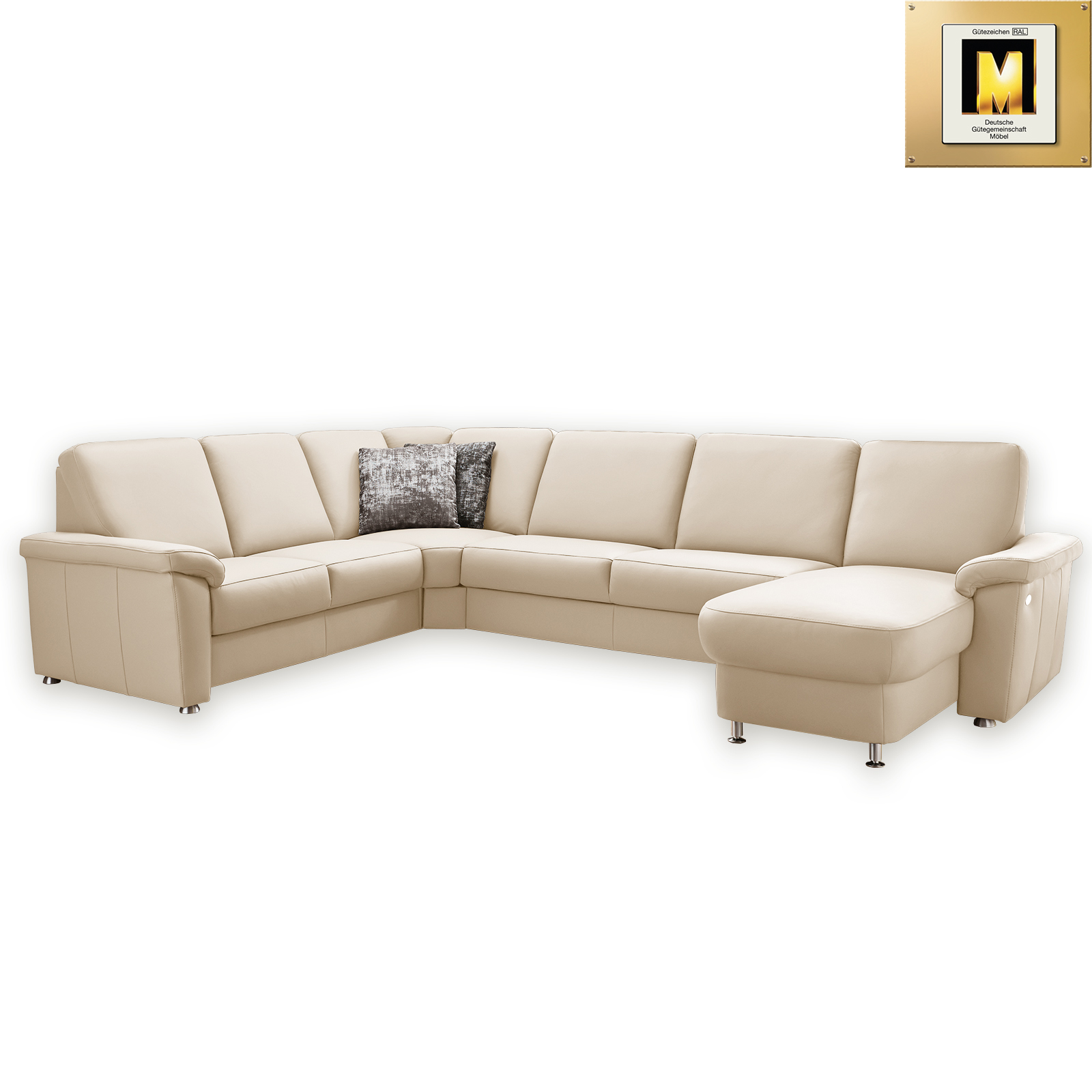 Ledersofa - ecru - Canape rechts
