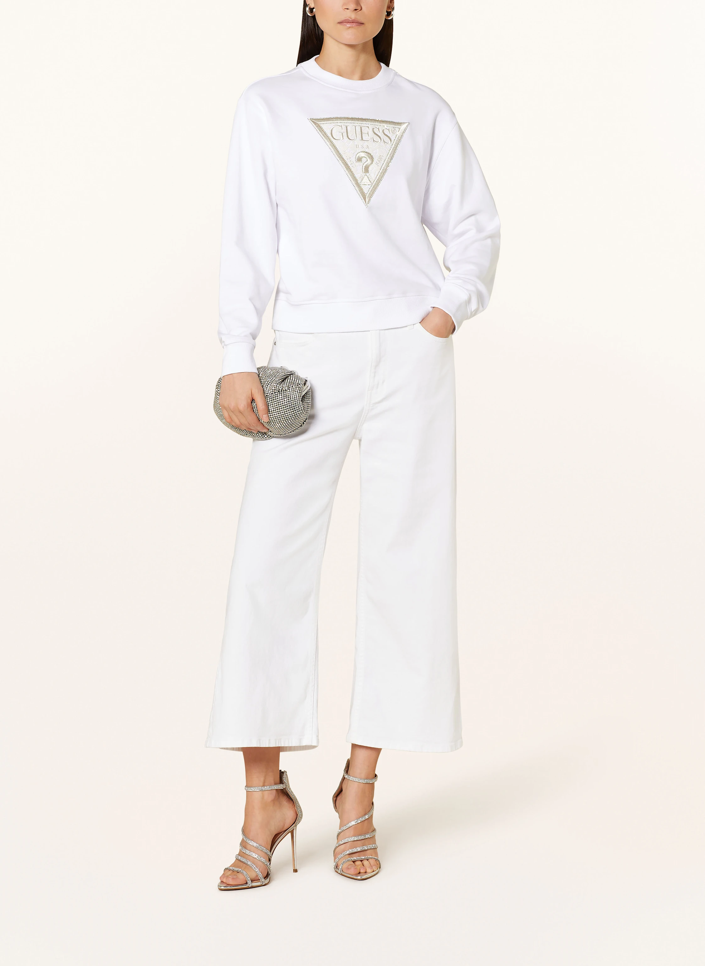 GUESS Sweatshirt mit Schmucksteinen