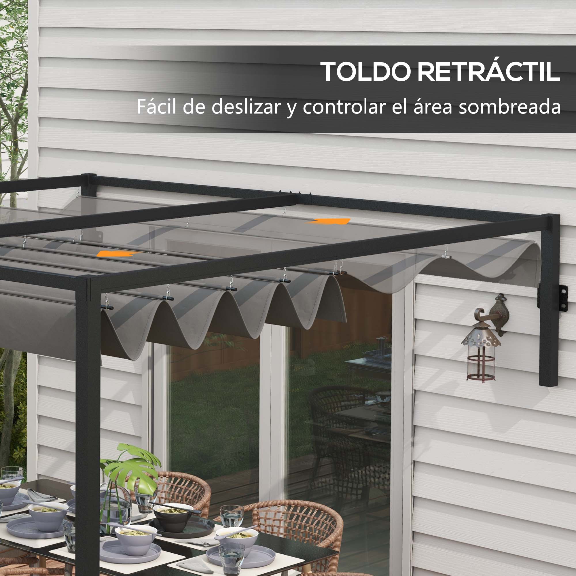 Pérgola Outsunny Cinza Escuro