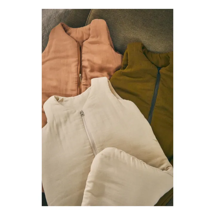 Poudre Organic Gigoteuse en double gaze de coton  | Vert kaki