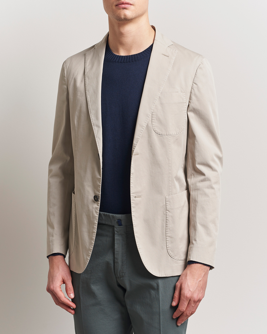 Incotex Unconstructed Comfort Cotton Blazer Light Beige