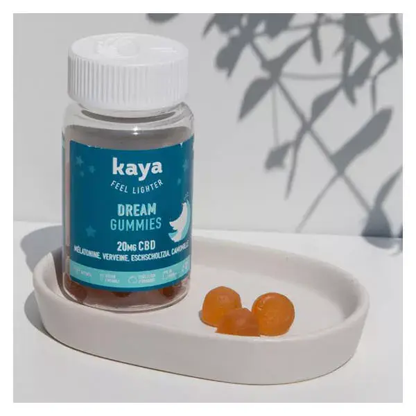 Gomas Kaya Dream para um sono rápido com CBD + Melatonina, 30 unidades