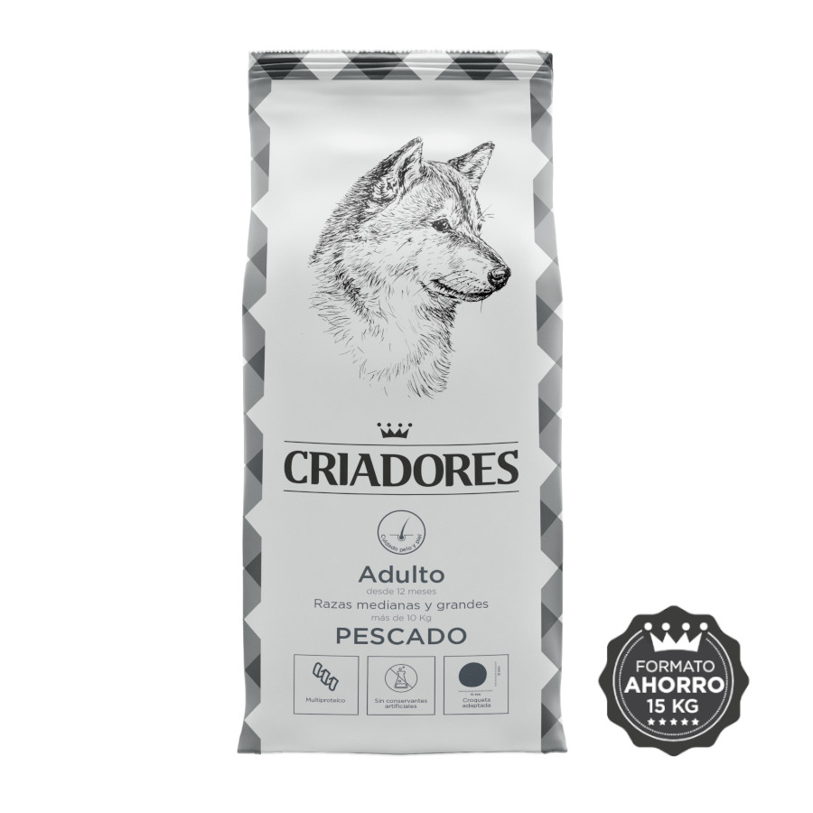 Ração para cães adultos com peixe da Breeders