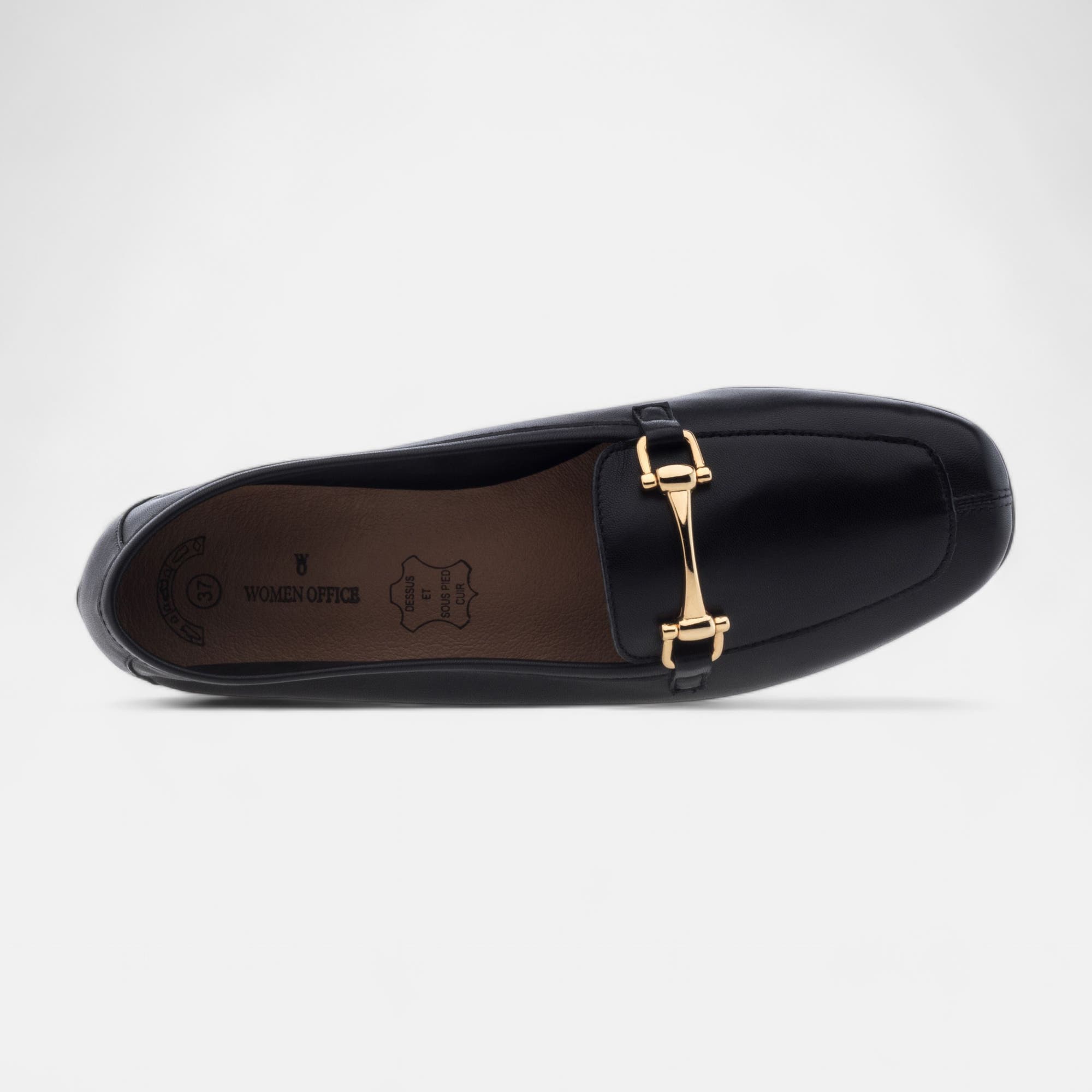 Mocassins Femme en cuir noir
