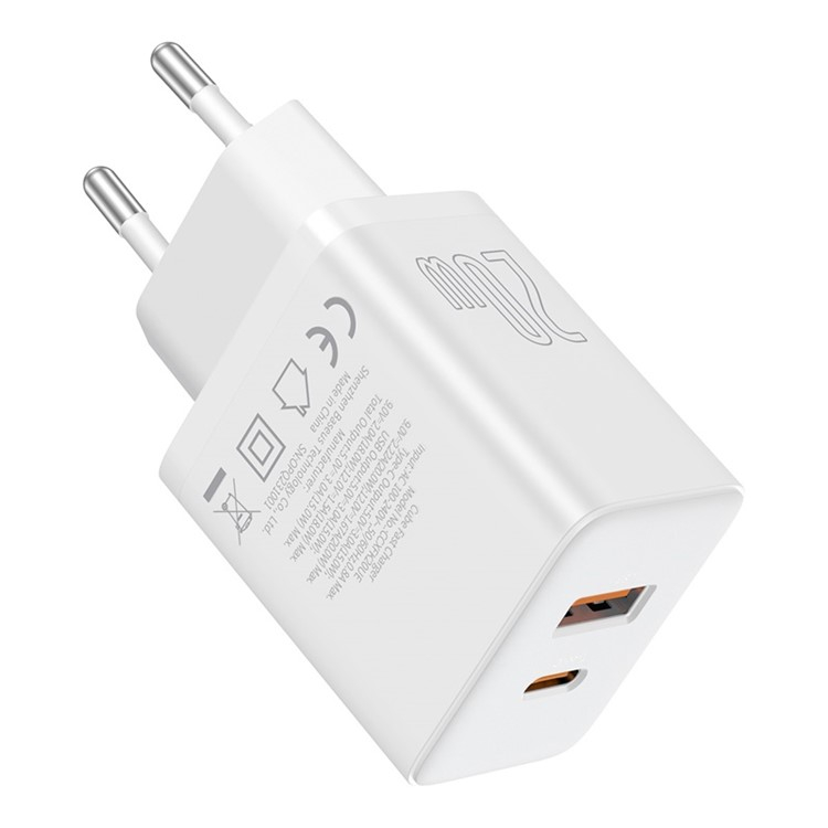 (20W) USB A / USB C Ladegerät Netzteil Power Delivery - Weiss