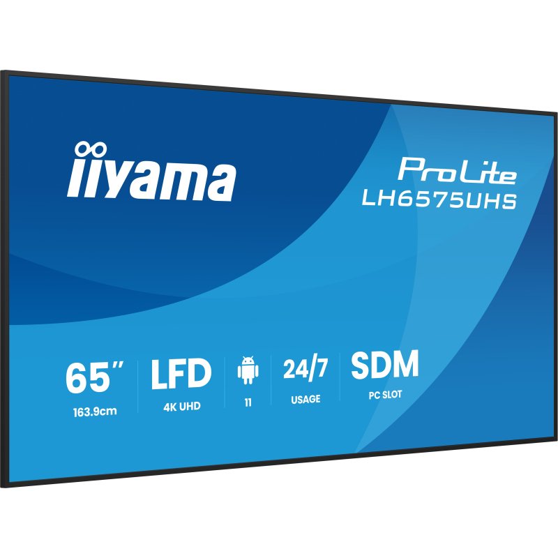 iiyama LH6575UHS-B2AG Écran d'affichage dynamique Écran plat de signalisation numérique 163,8 cm (64.5