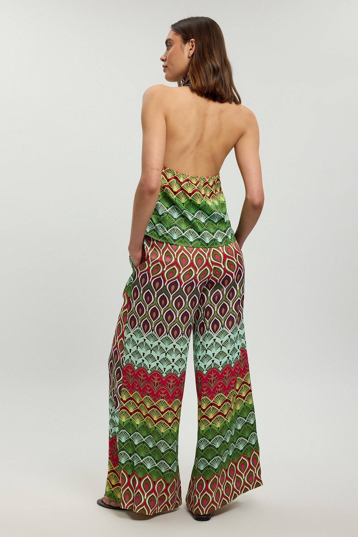 KarenMillen Pantalon En Viscose Satinée À Imprimé Multicolore