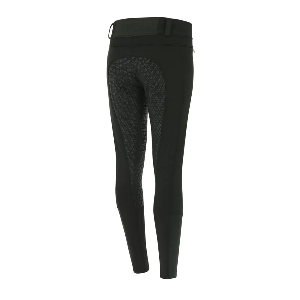 Equitheme KITZBUHL - Pantalon fond de peau siliconé hiver Femme noir