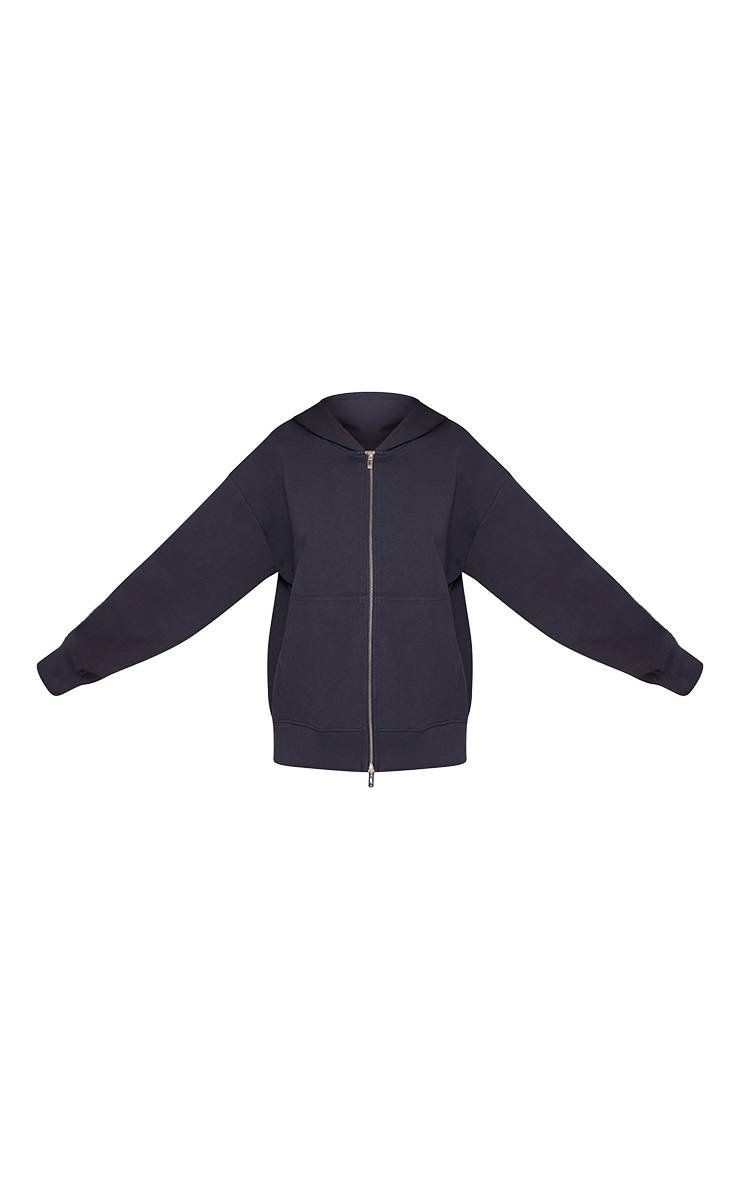 Bleu Marine Sweat À Casynthétiqueche Oversize Avec Double Fermeture Éclair En Jersey Interlock