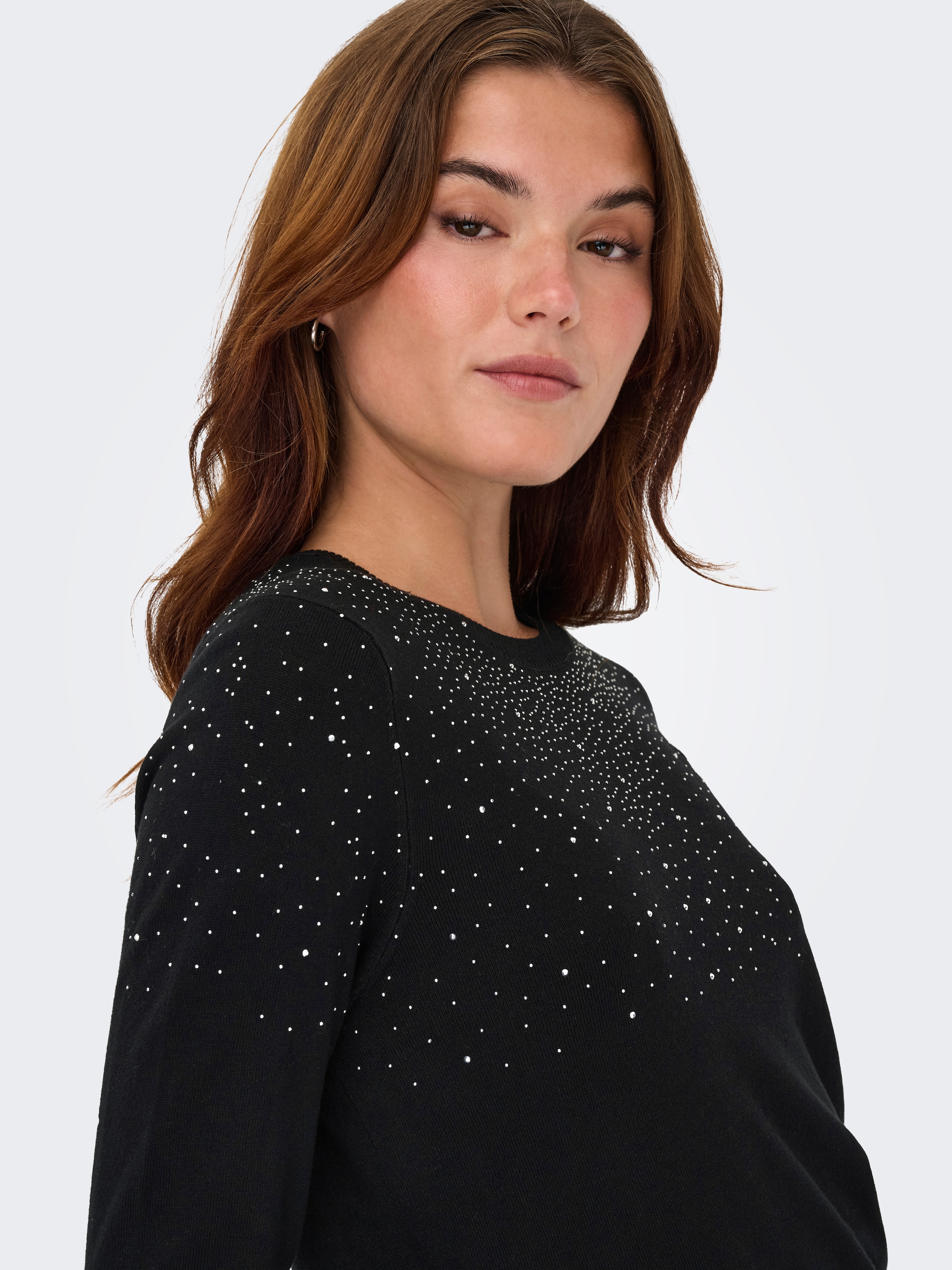 ONLY Rundhalspullover »ONLANABELLA LS BLING O-NECK KNT«
