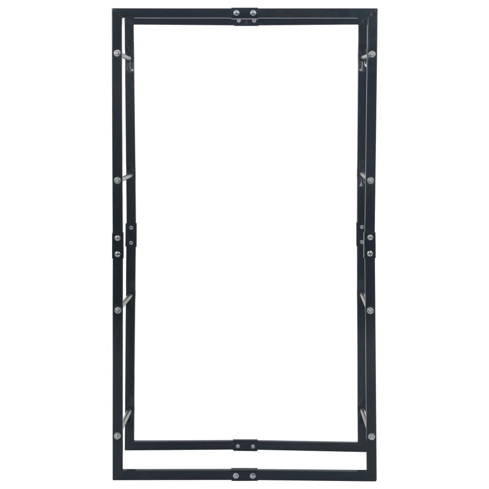 Portant de bois de chauffage noir 80x25x150 cm acier