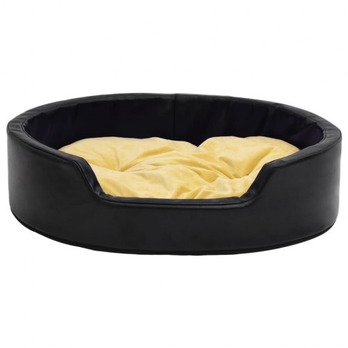 Cama VidaXL preta e laranja com almofada para cães e gatos.
