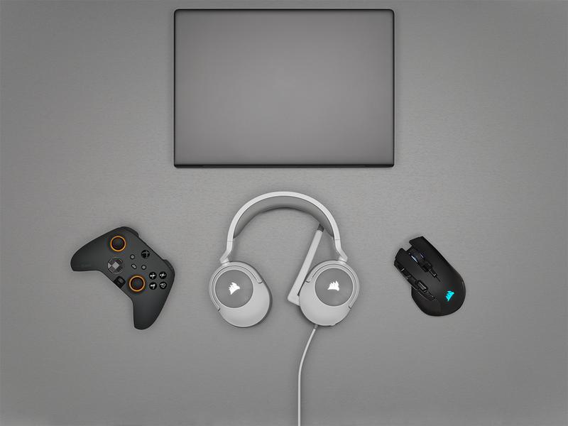 Corsair Headset HS55 Surround Weiss Gaming Headset mit Surround Sound