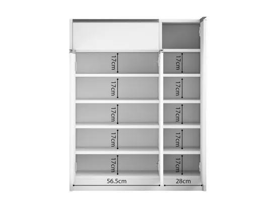Meuble à chaussures PARRA, 3 portes et 1 tiroir coloris blanc