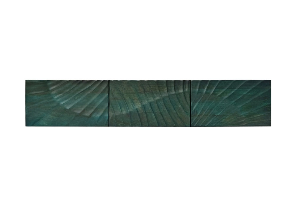 Massives TV-Board SCORPION 160cm türkis Mangoholz hängend Lowboard