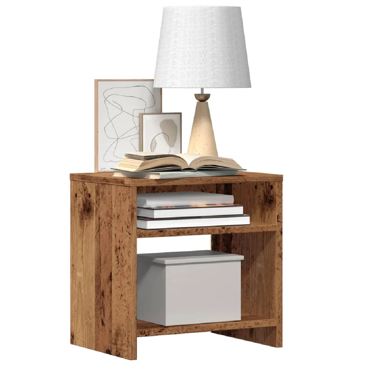 vidaXL Table de chevet - Vieux bois 40x30x40 cm